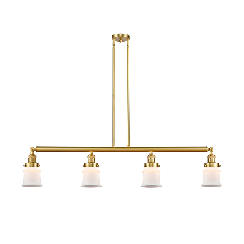 Canton Island Light shown in the Satin Gold finish with a Matte White shade