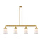 Canton Island Light shown in the Satin Gold finish with a Matte White shade