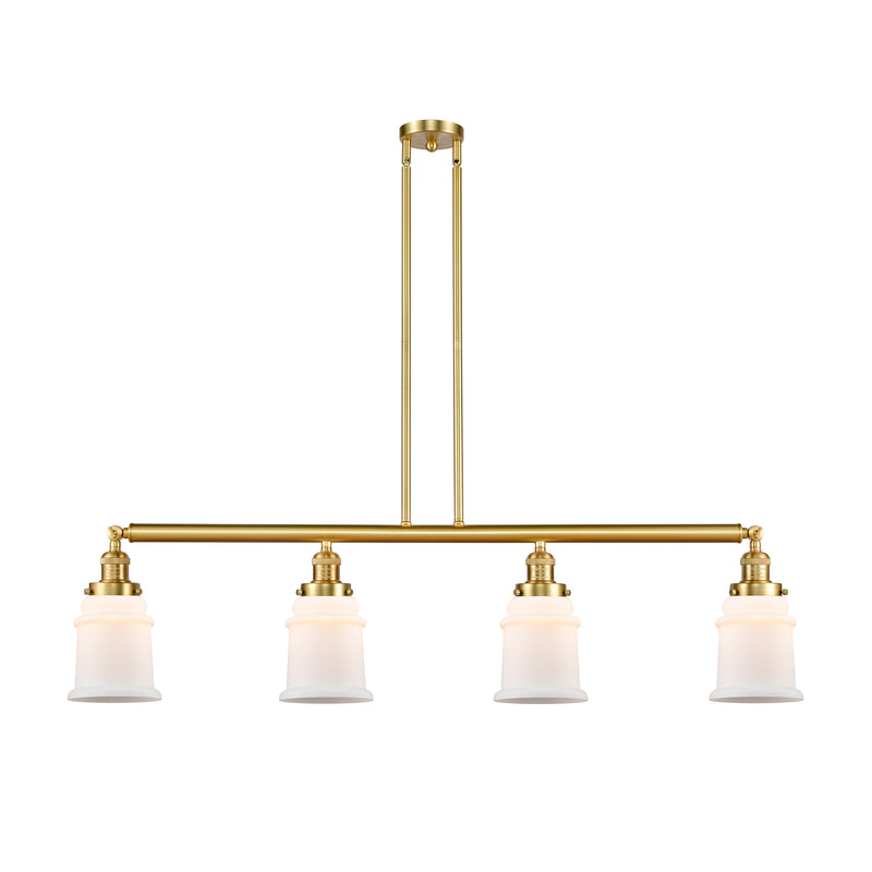 Canton Island Light shown in the Satin Gold finish with a Matte White shade