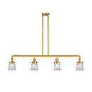 Canton Island Light shown in the Satin Gold finish with a Clear shade