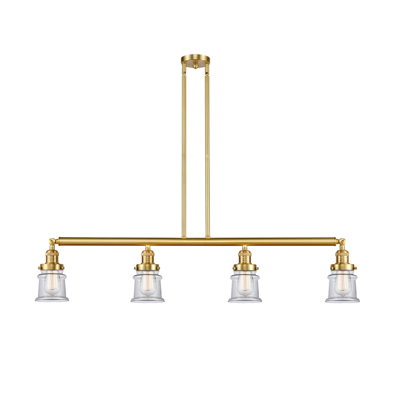 Canton Island Light shown in the Satin Gold finish with a Clear shade