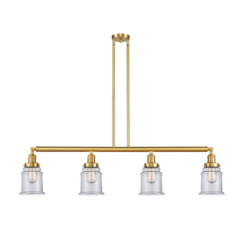 Canton Island Light shown in the Satin Gold finish with a Clear shade