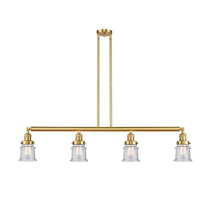 Canton Island Light shown in the Satin Gold finish with a Seedy shade