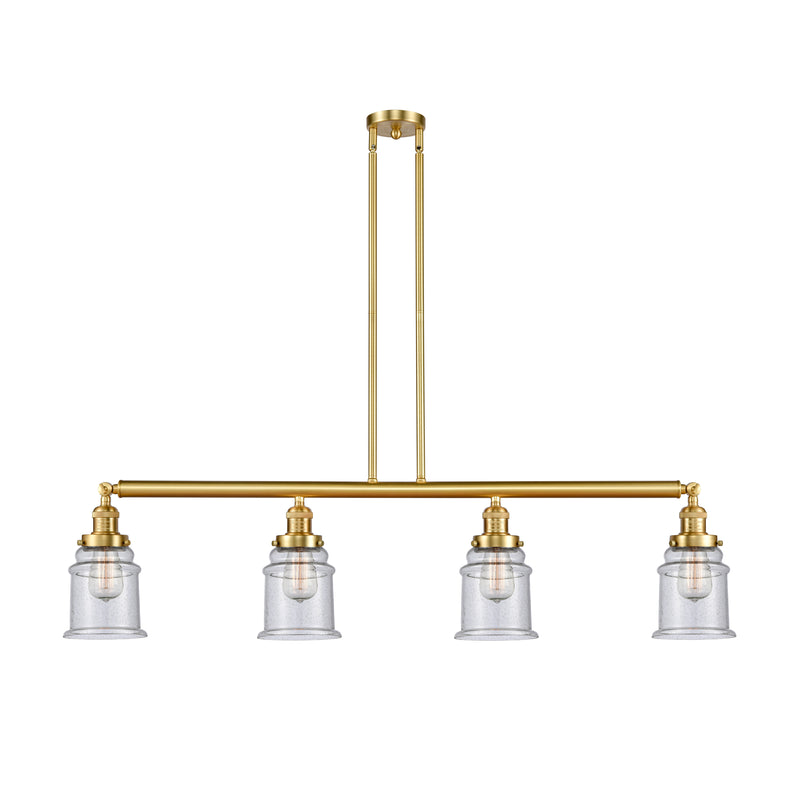 Canton Island Light shown in the Satin Gold finish with a Seedy shade