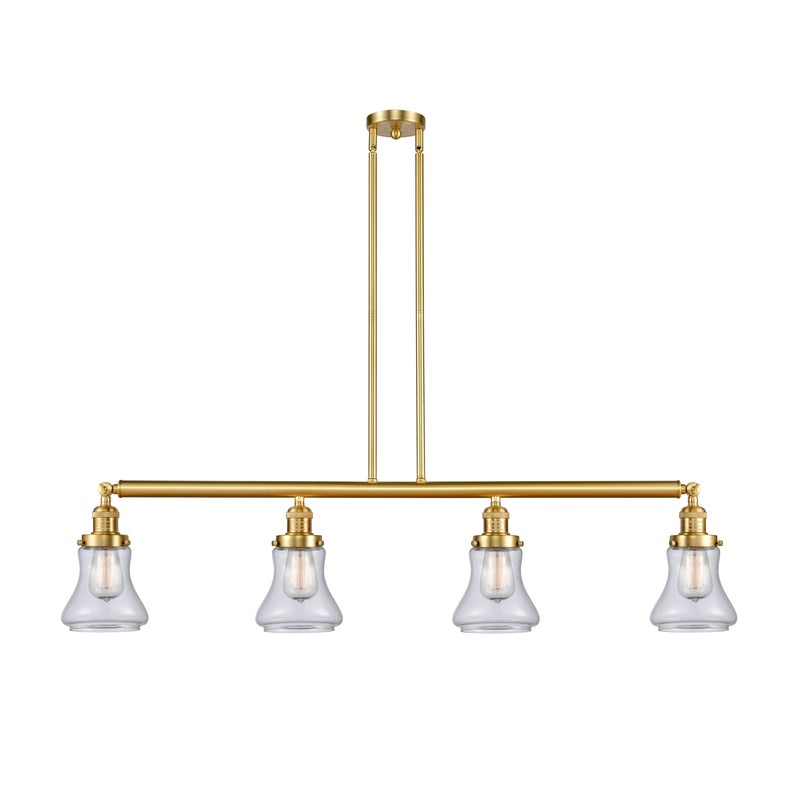 Bellmont Island Light shown in the Satin Gold finish with a Clear shade