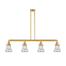 Bellmont Island Light shown in the Satin Gold finish with a Seedy shade