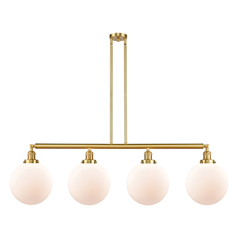 Beacon Island Light shown in the Satin Gold finish with a Matte White shade