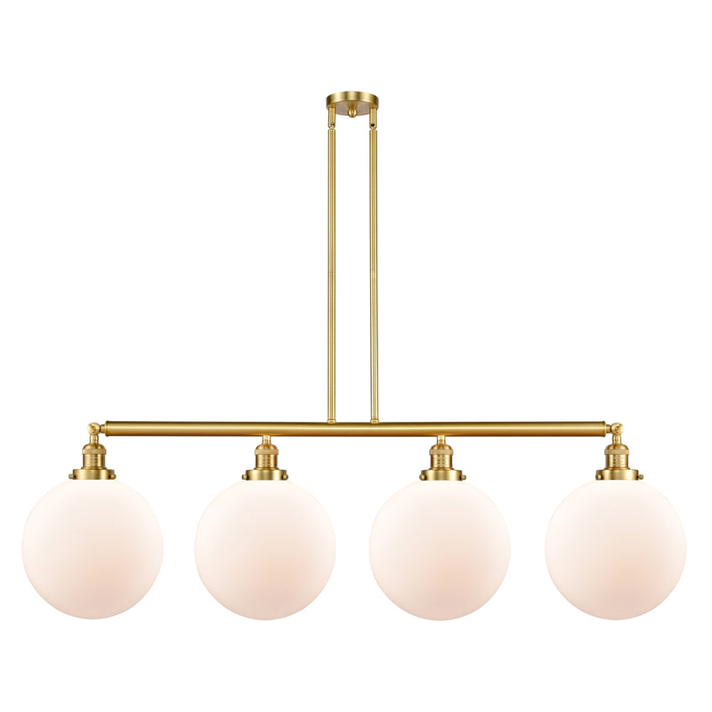 Beacon Island Light shown in the Satin Gold finish with a Matte White shade