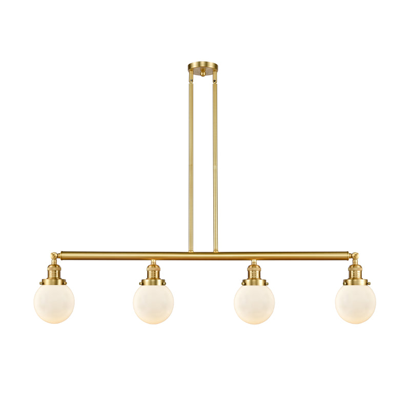 Beacon Island Light shown in the Satin Gold finish with a Matte White shade