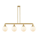 Beacon Island Light shown in the Satin Gold finish with a Matte White shade