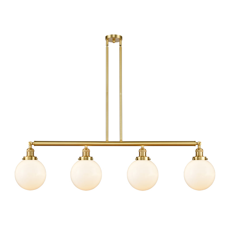 Beacon Island Light shown in the Satin Gold finish with a Matte White shade