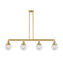 Beacon Island Light shown in the Satin Gold finish with a Clear shade