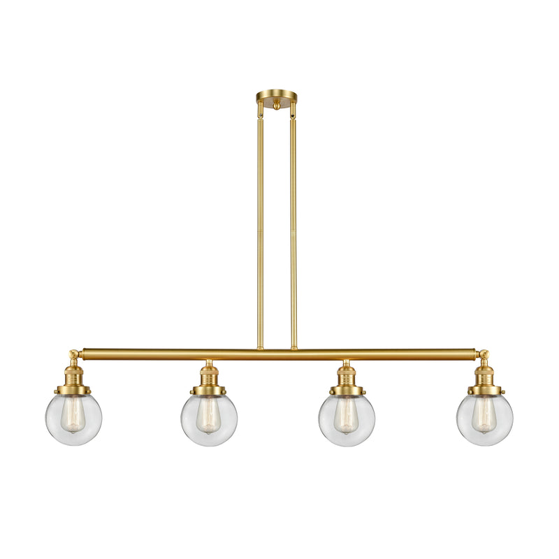 Beacon Island Light shown in the Satin Gold finish with a Clear shade