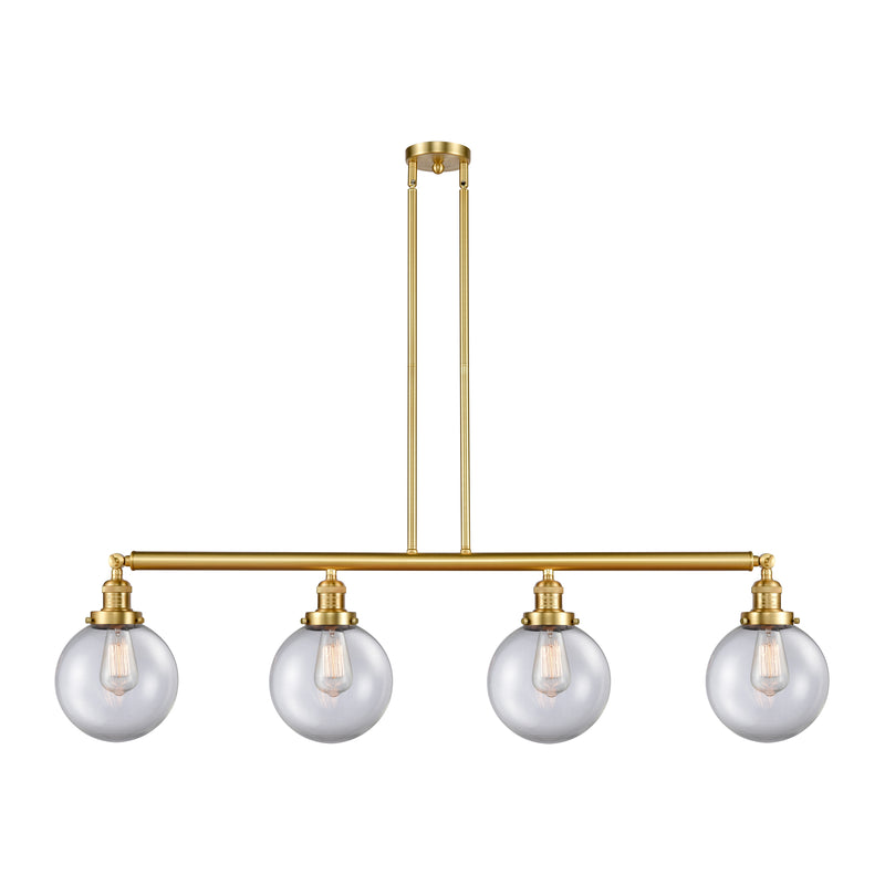 Beacon Island Light shown in the Satin Gold finish with a Clear shade