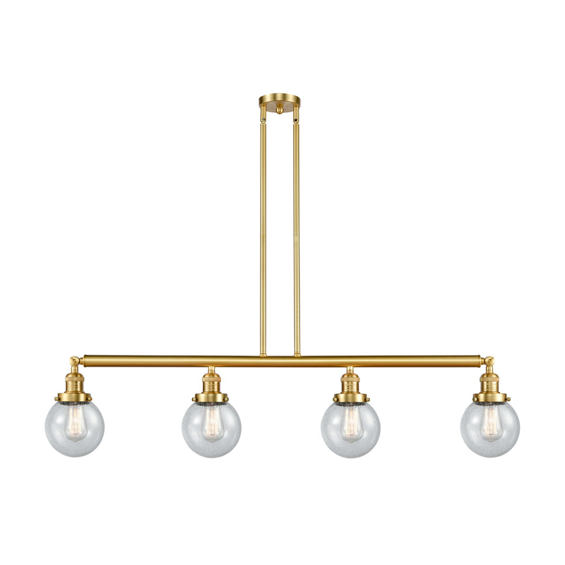 Beacon Island Light shown in the Satin Gold finish with a Seedy shade