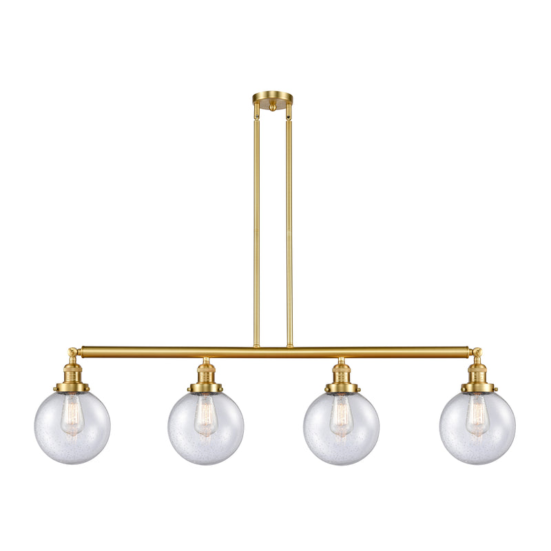 Beacon Island Light shown in the Satin Gold finish with a Seedy shade