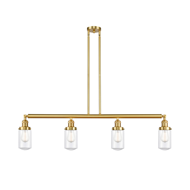 Dover Island Light shown in the Satin Gold finish with a Clear shade