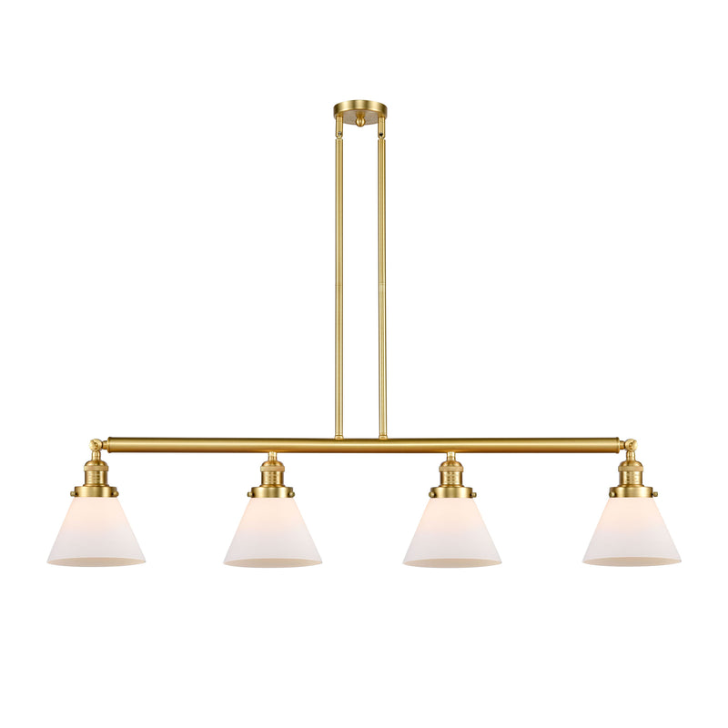 Cone Island Light shown in the Satin Gold finish with a Matte White shade