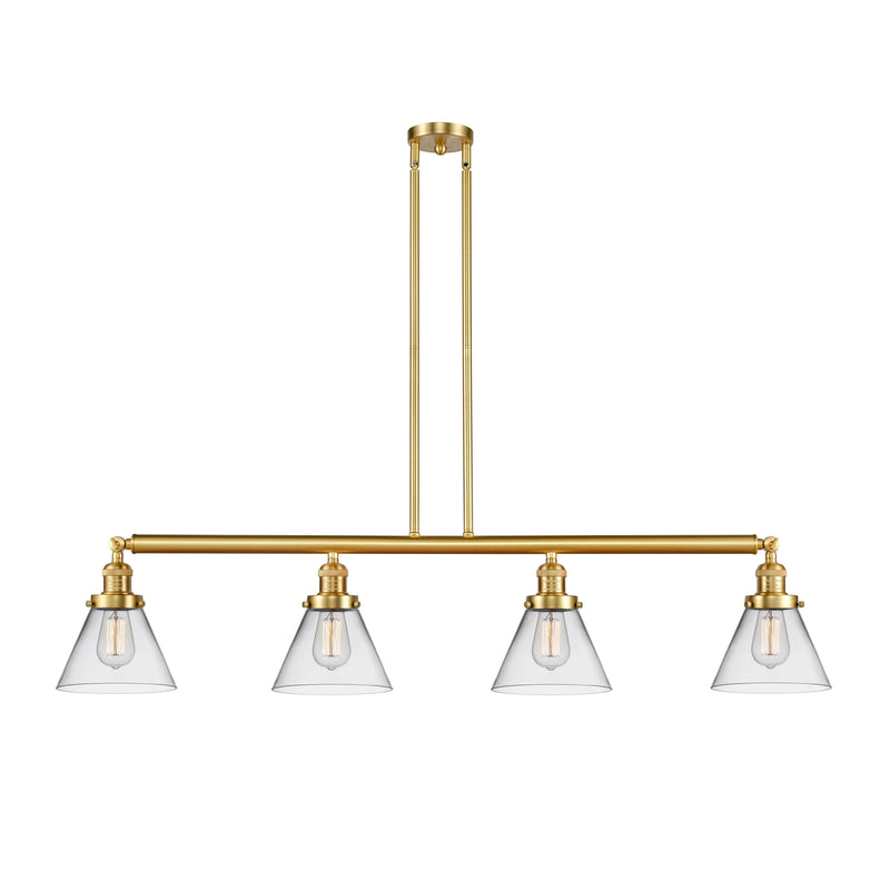 Cone Island Light shown in the Satin Gold finish with a Clear shade