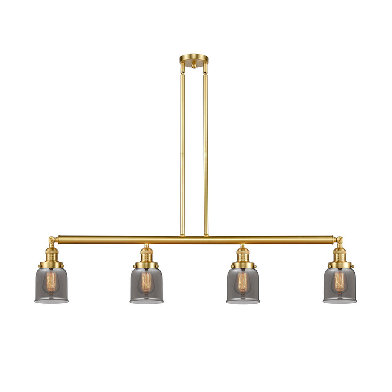 Bell Island Light shown in the Satin Gold finish with a Plated Smoke shade