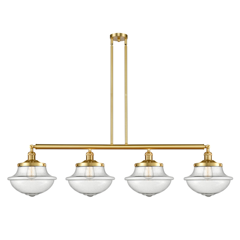 Oxford Island Light shown in the Satin Gold finish with a Seedy shade