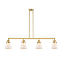 Cone Island Light shown in the Satin Gold finish with a Matte White shade