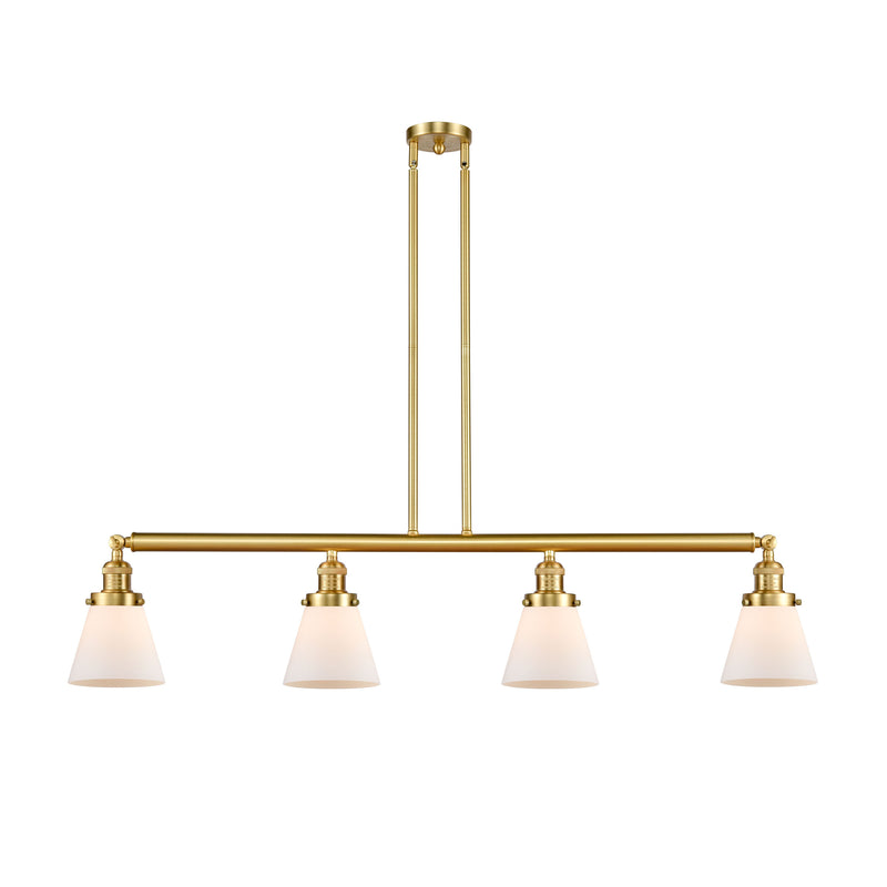 Cone Island Light shown in the Satin Gold finish with a Matte White shade