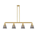 Cone Island Light shown in the Satin Gold finish with a Plated Smoke shade