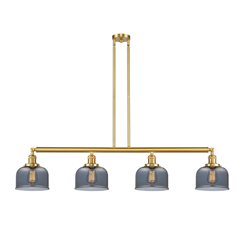 Bell Island Light shown in the Satin Gold finish with a Plated Smoke shade