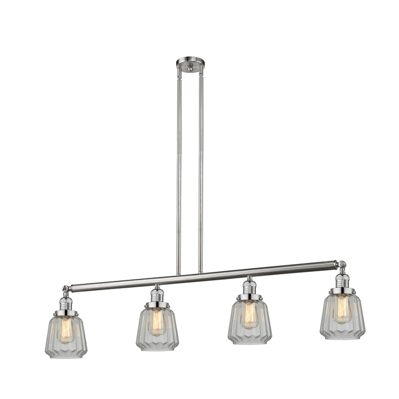 Chatham Island Light shown in the Brushed Satin Nickel finish with a Clear shade