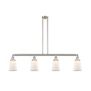 Canton Island Light shown in the Brushed Satin Nickel finish with a Matte White shade