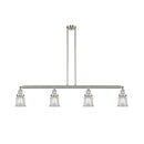 Canton Island Light shown in the Brushed Satin Nickel finish with a Clear shade