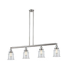 Canton Island Light shown in the Brushed Satin Nickel finish with a Clear shade