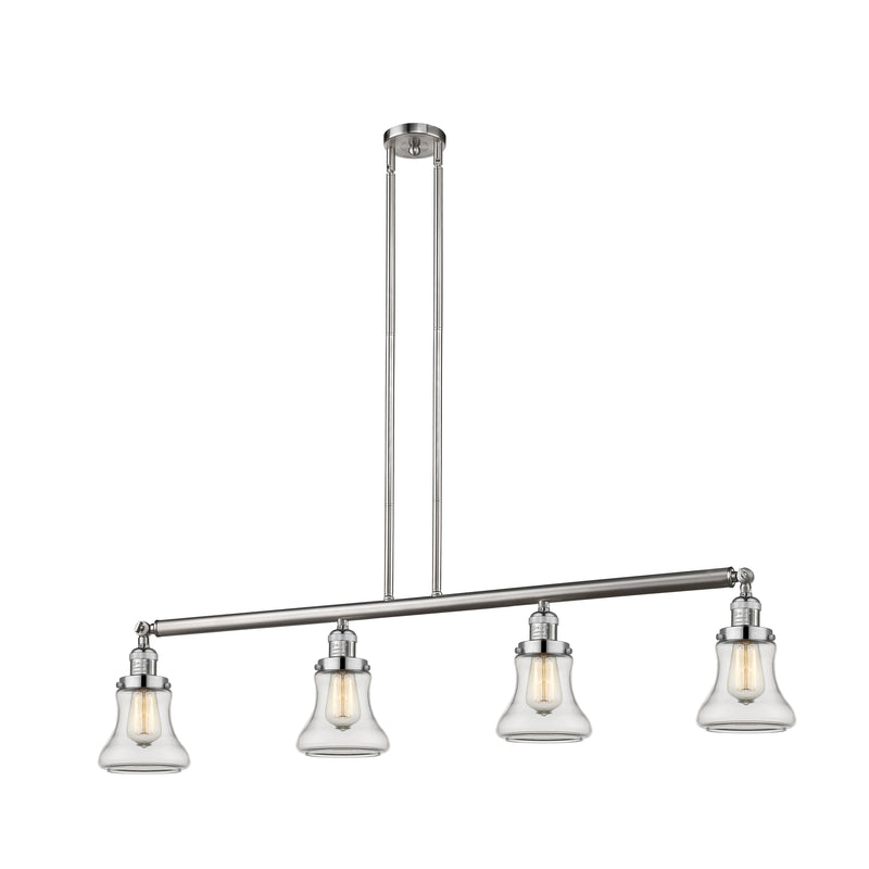 Bellmont Island Light shown in the Brushed Satin Nickel finish with a Clear shade