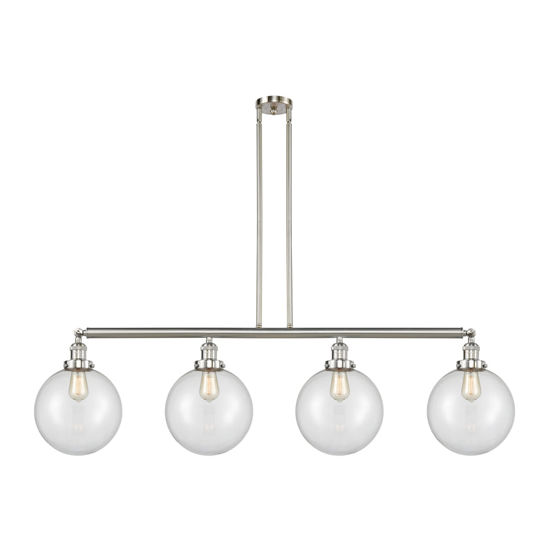 Beacon Island Light shown in the Brushed Satin Nickel finish with a Clear shade