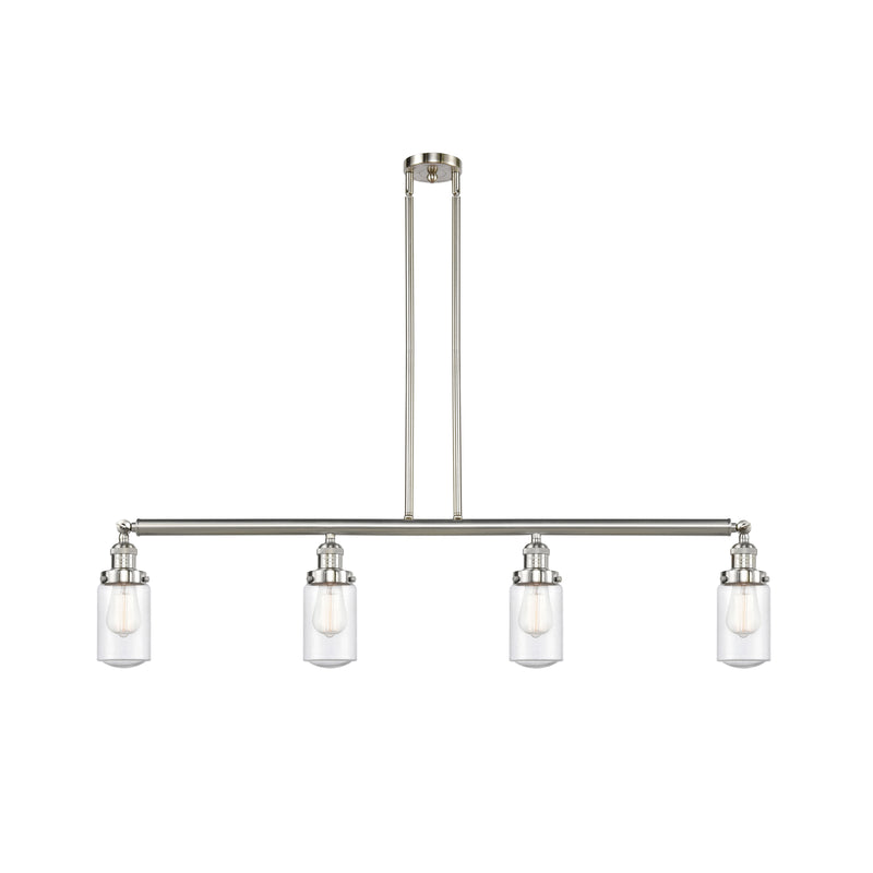 Dover Island Light shown in the Brushed Satin Nickel finish with a Seedy shade