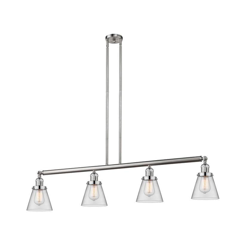 Cone Island Light shown in the Brushed Satin Nickel finish with a Clear shade