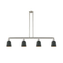 Addison Island Light shown in the Brushed Satin Nickel finish with a Matte Black shade