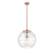 Deco Swirl Pendant shown in the Antique Copper finish with a Clear shade