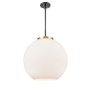 Athens Pendant shown in the Black Antique Brass finish with a Matte White shade