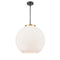 Athens Pendant shown in the Black Antique Brass finish with a Matte White shade