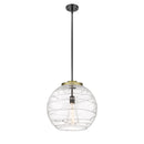 Deco Swirl Pendant shown in the Black Antique Brass finish with a Clear shade