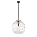 Deco Swirl Pendant shown in the Black Antique Brass finish with a Clear shade