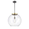 Athens Pendant shown in the Black Antique Brass finish with a Clear shade