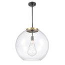 Athens Pendant shown in the Black Antique Brass finish with a Clear shade