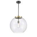 Athens Pendant shown in the Black Antique Brass finish with a Seedy shade