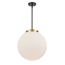 Beacon Pendant shown in the Black Antique Brass finish with a Matte White shade