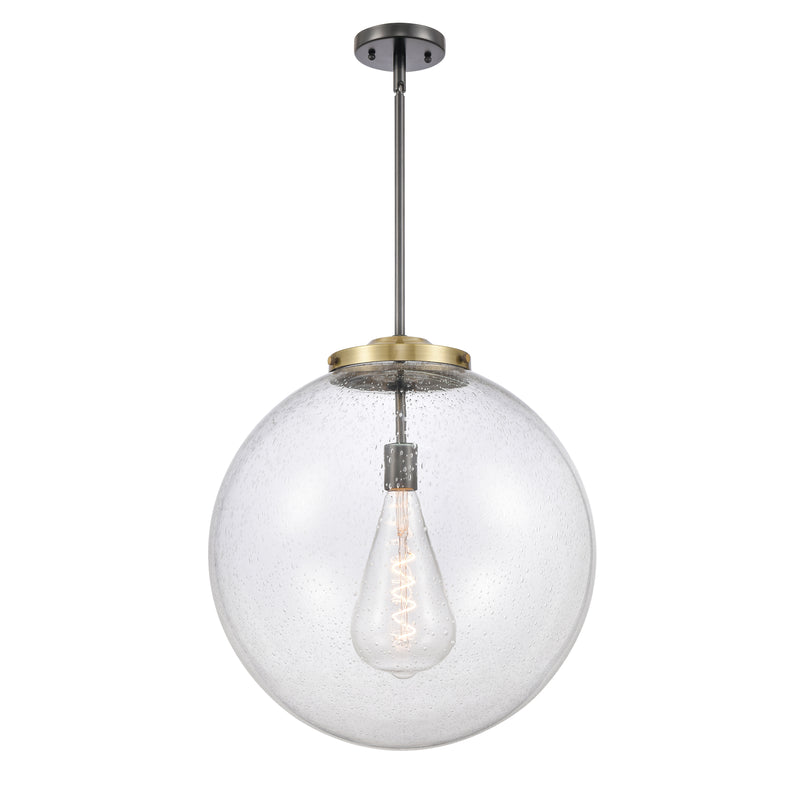 Beacon Pendant shown in the Black Antique Brass finish with a Seedy shade