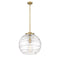 Deco Swirl Pendant shown in the Brushed Brass finish with a Clear shade