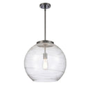 Deco Swirl Pendant shown in the Matte Black finish with a Clear shade